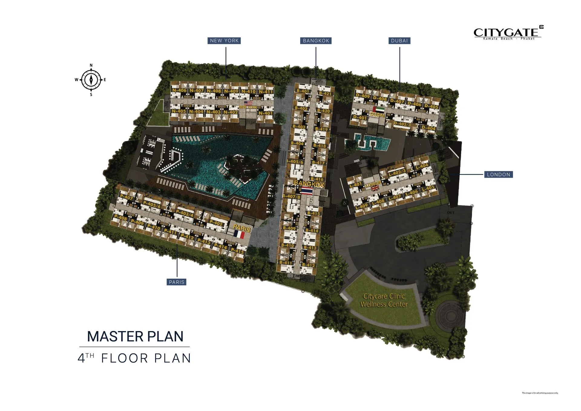 1-bedroom condo, 35 sqm