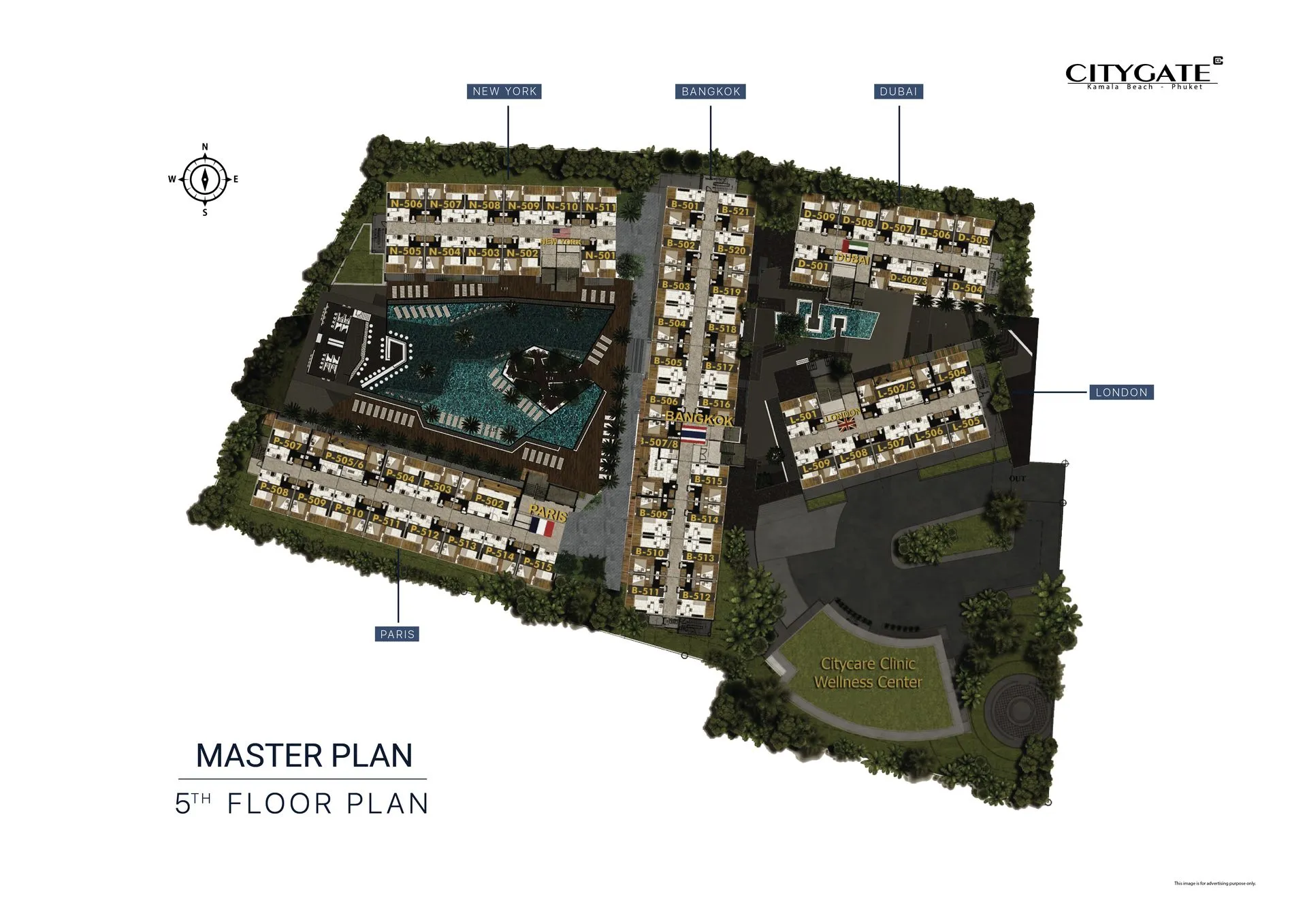 1-bedroom condo, 35 sqm