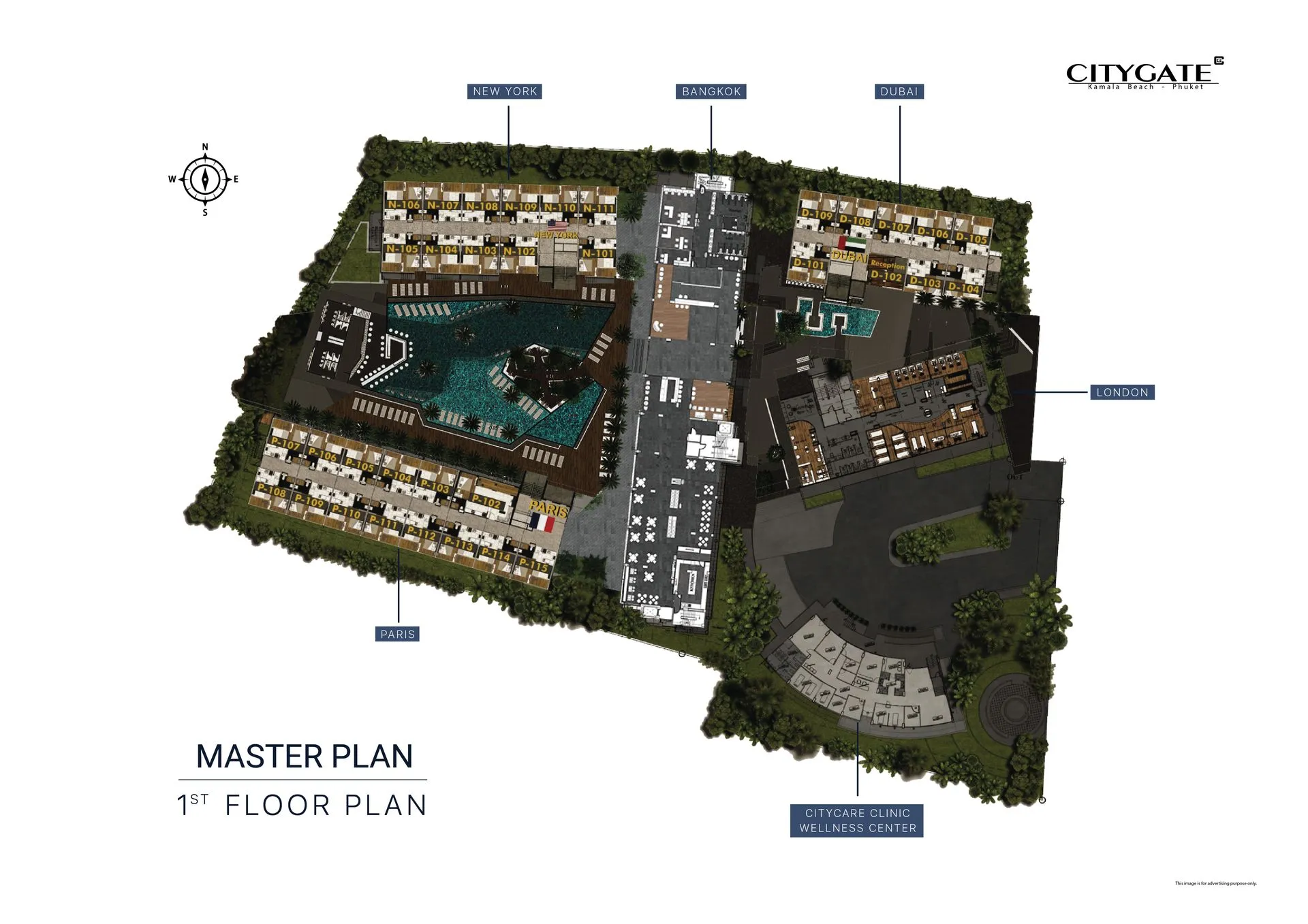 1-bedroom condo, 35 sqm
