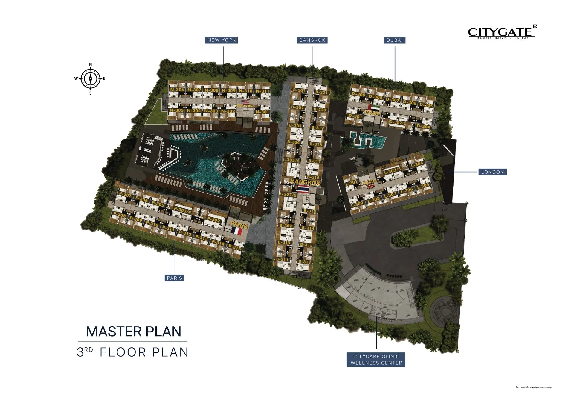 1-bedroom condo, 35 sqm