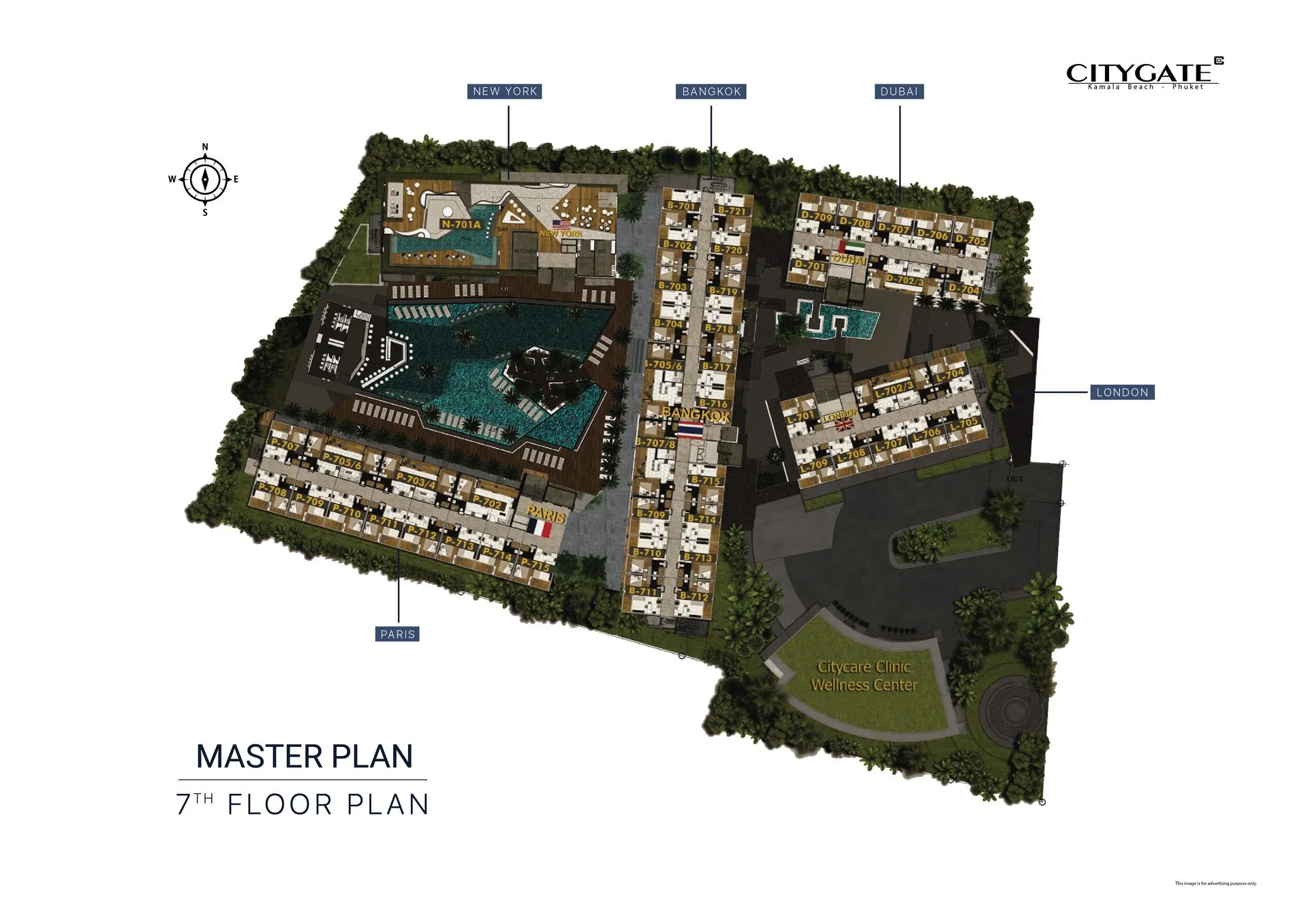 2-bedroom condo, 70 sqm