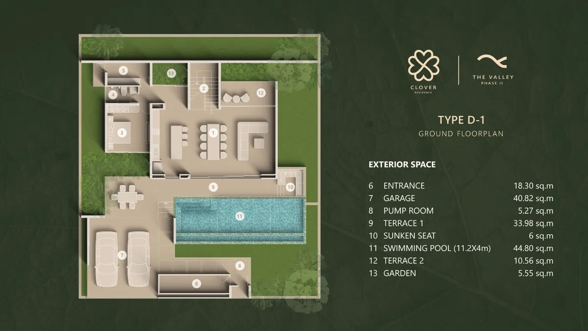 5-bedroom villa, 425 sqm