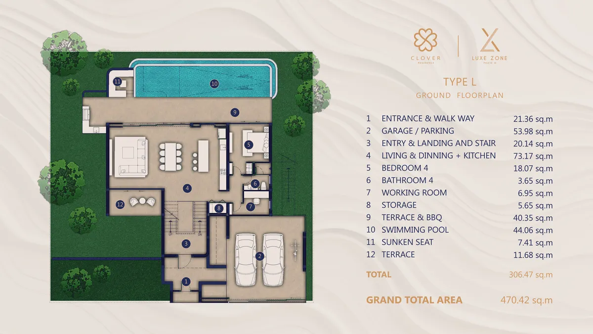 5-bedroom villa, 655 sqm