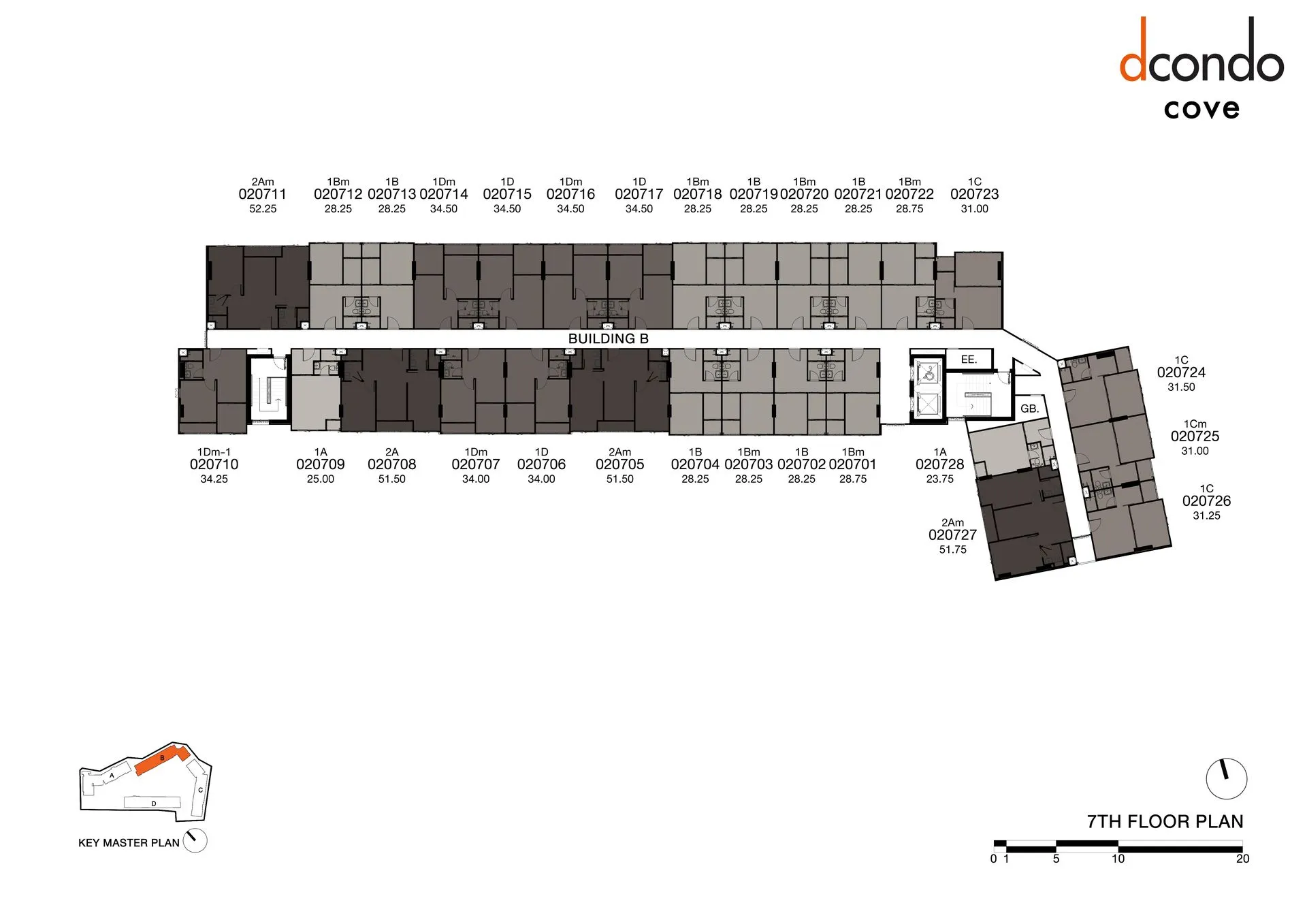 1-bedroom condo, 24 sqm
