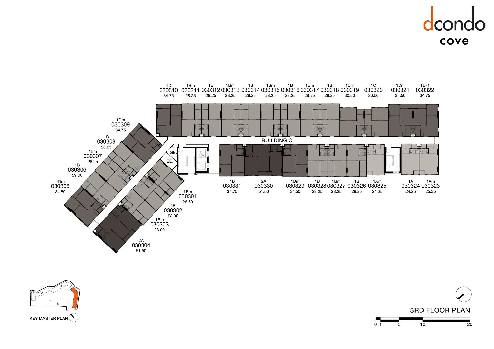 2-bedroom condo, 52 sqm