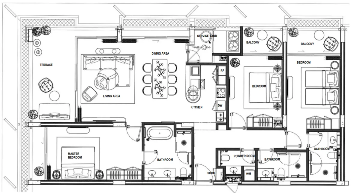 3-bedroom condo, 179 sqm