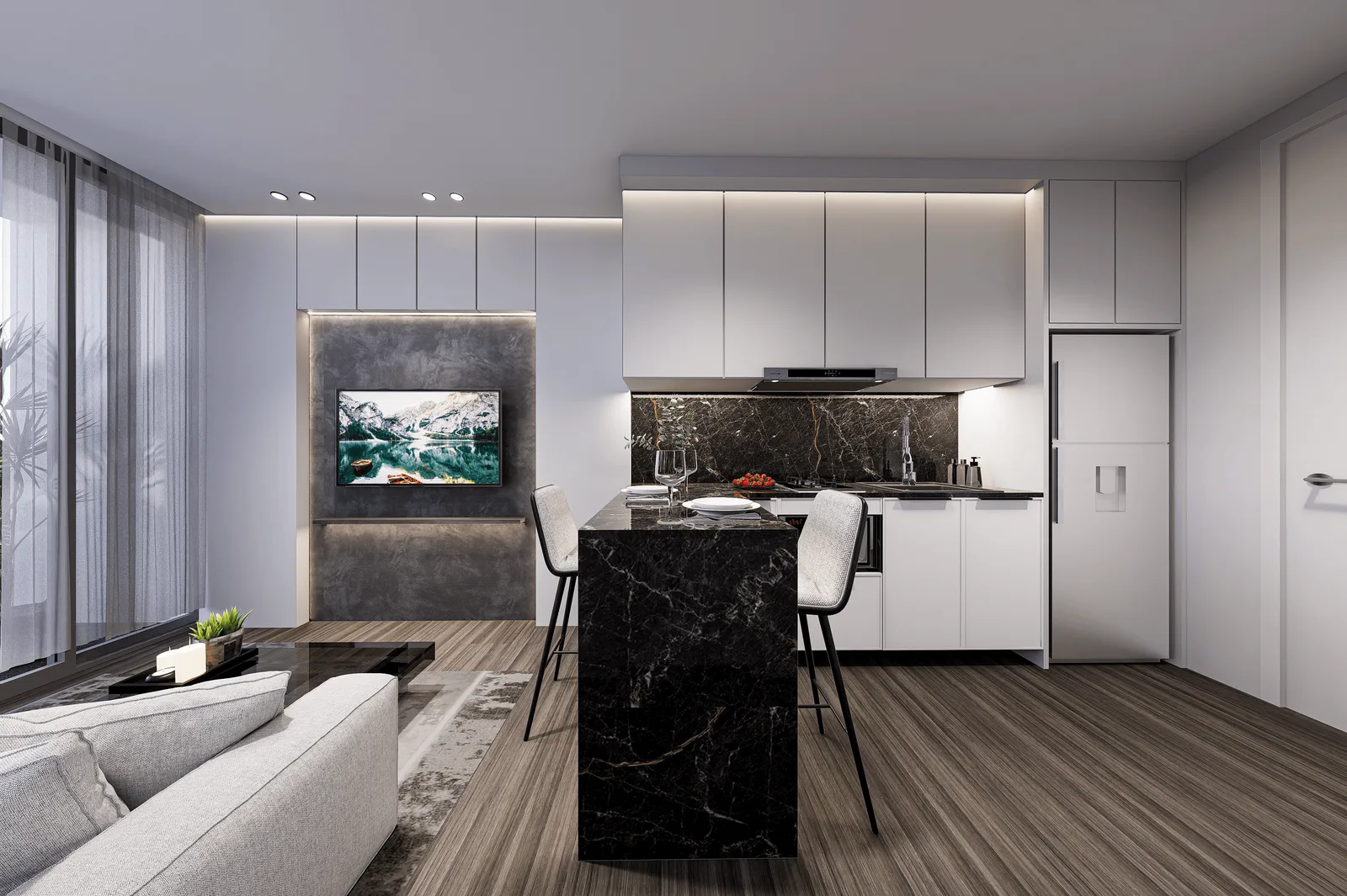 2-bedroom condo, 64 sqm