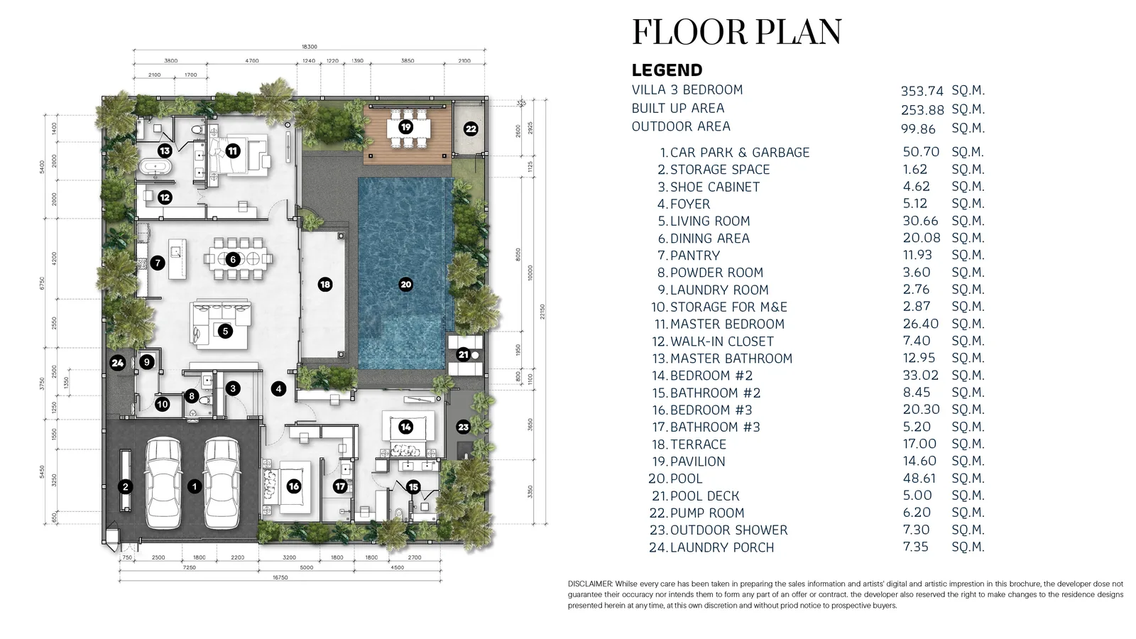 3-bedroom villa, 343 sqm
