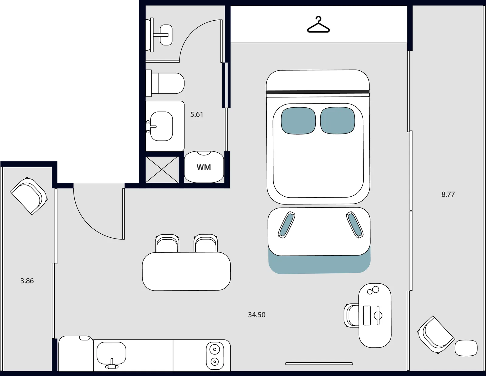 Studio, 53 sqm