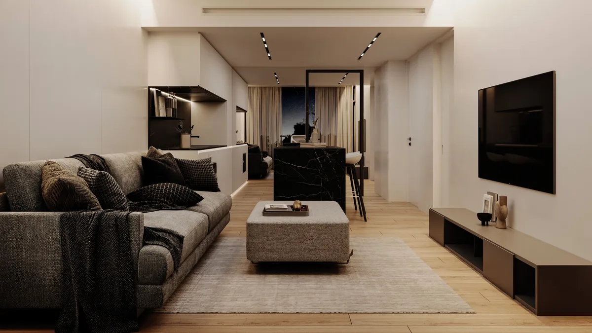 1-bedroom condo, 52 sqm