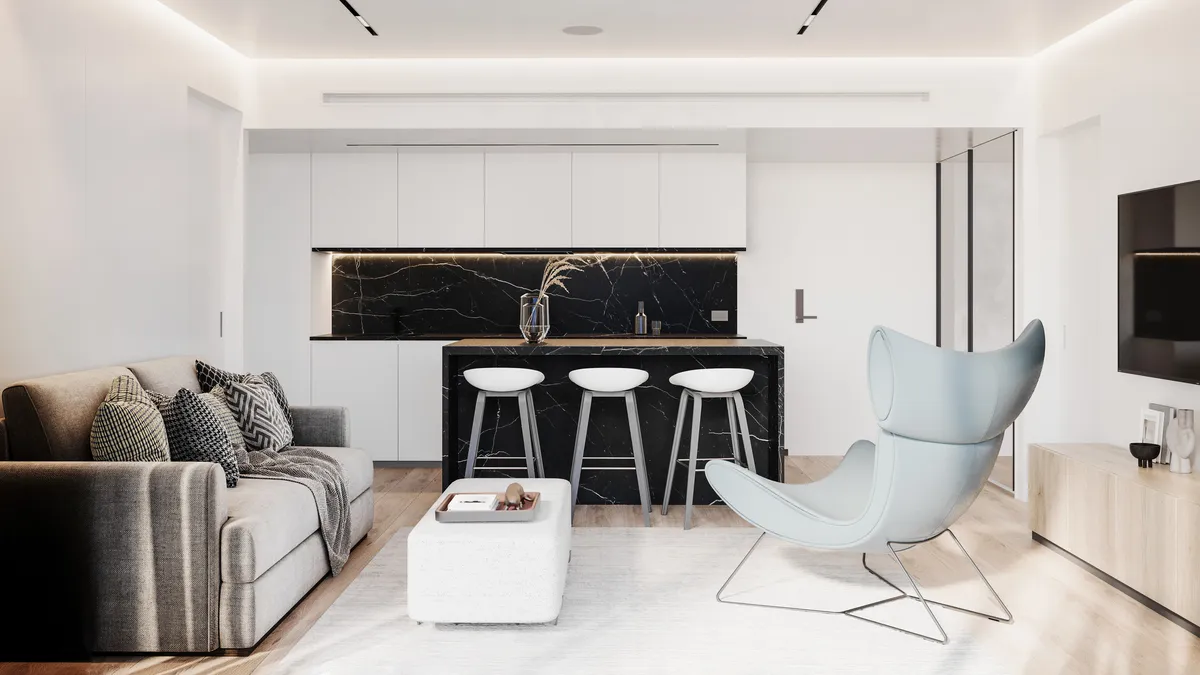 1-bedroom condo, 52 sqm