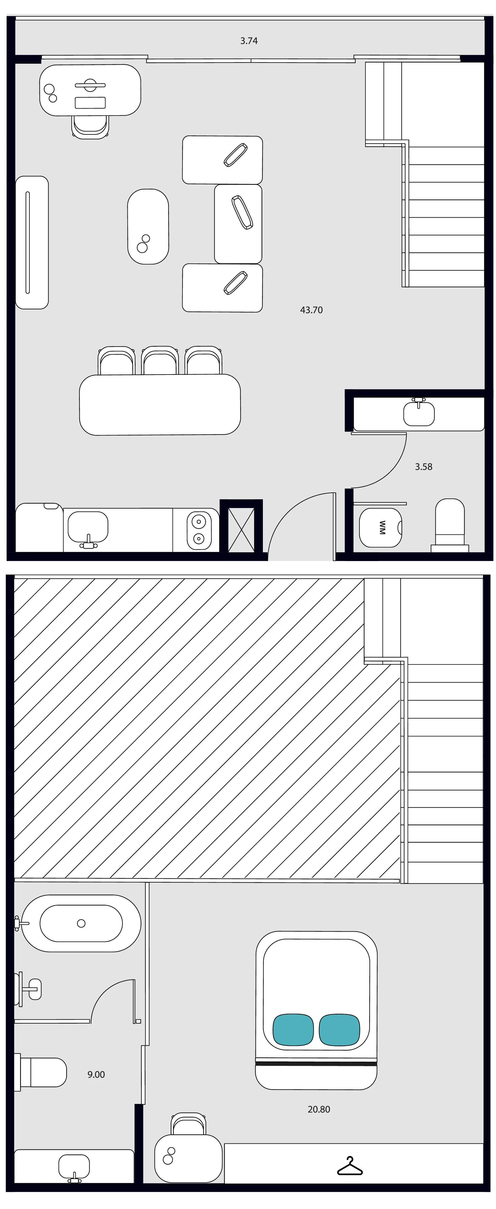 2-bedroom condo, 81 sqm