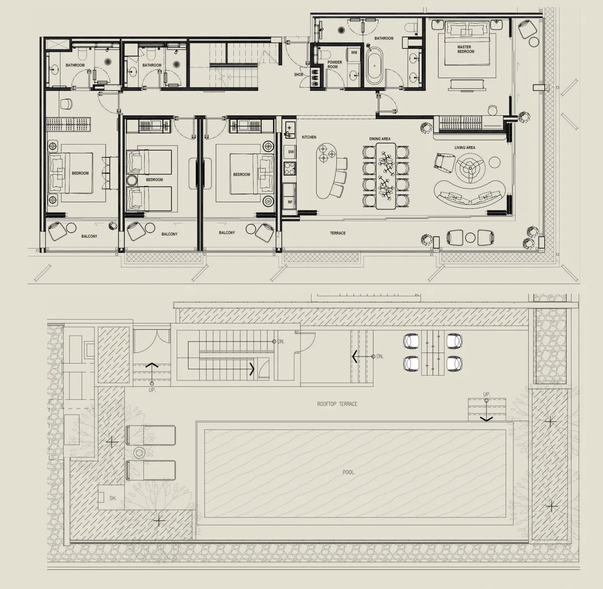 4-bedroom penthouse, 467 sqm