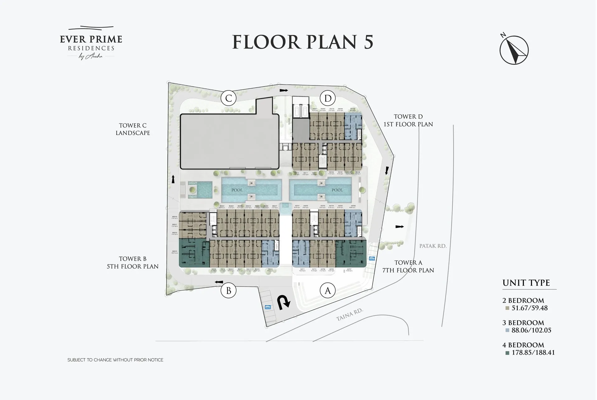 1-bedroom condo, 51 sqm