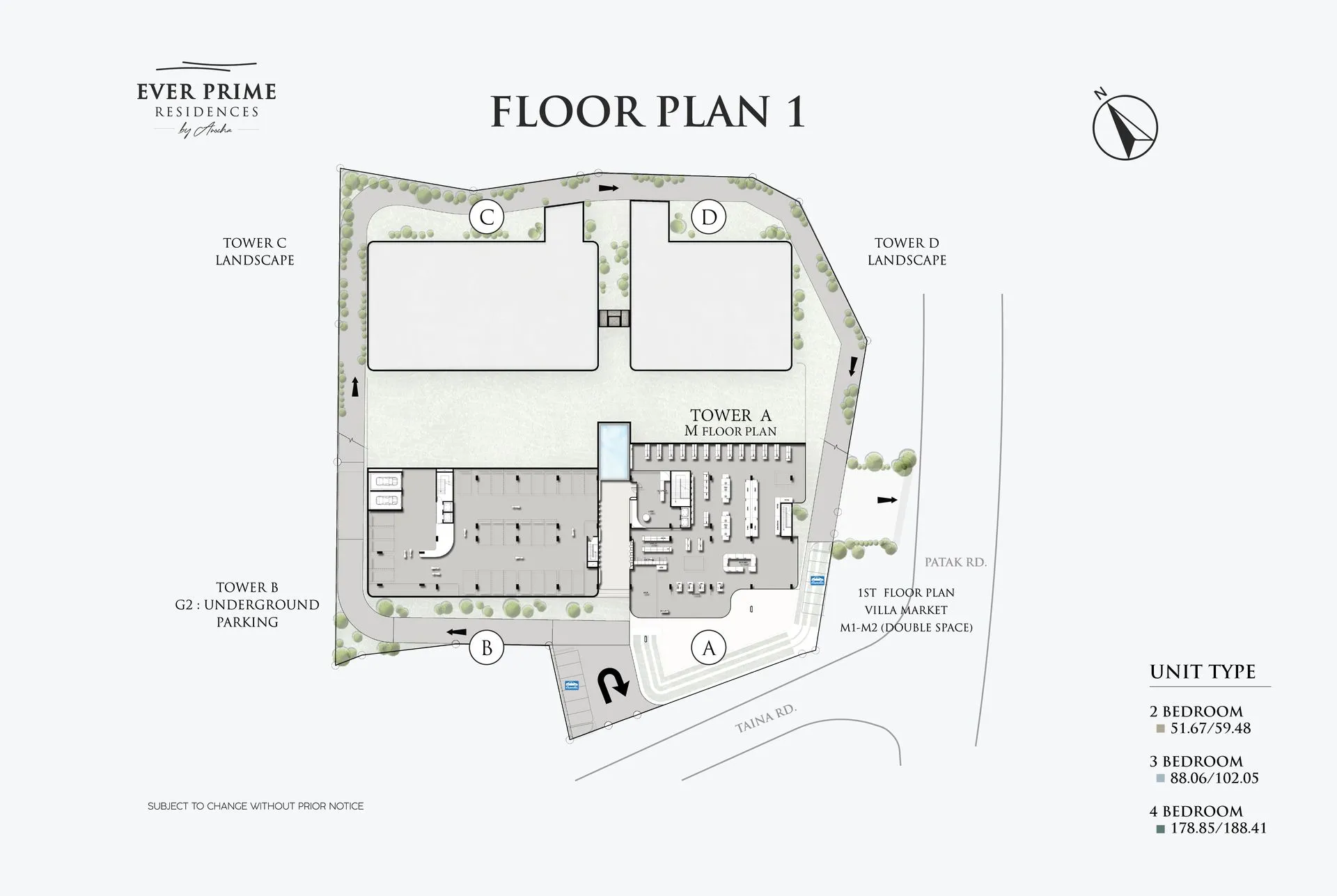 3-bedroom condo, 88 sqm