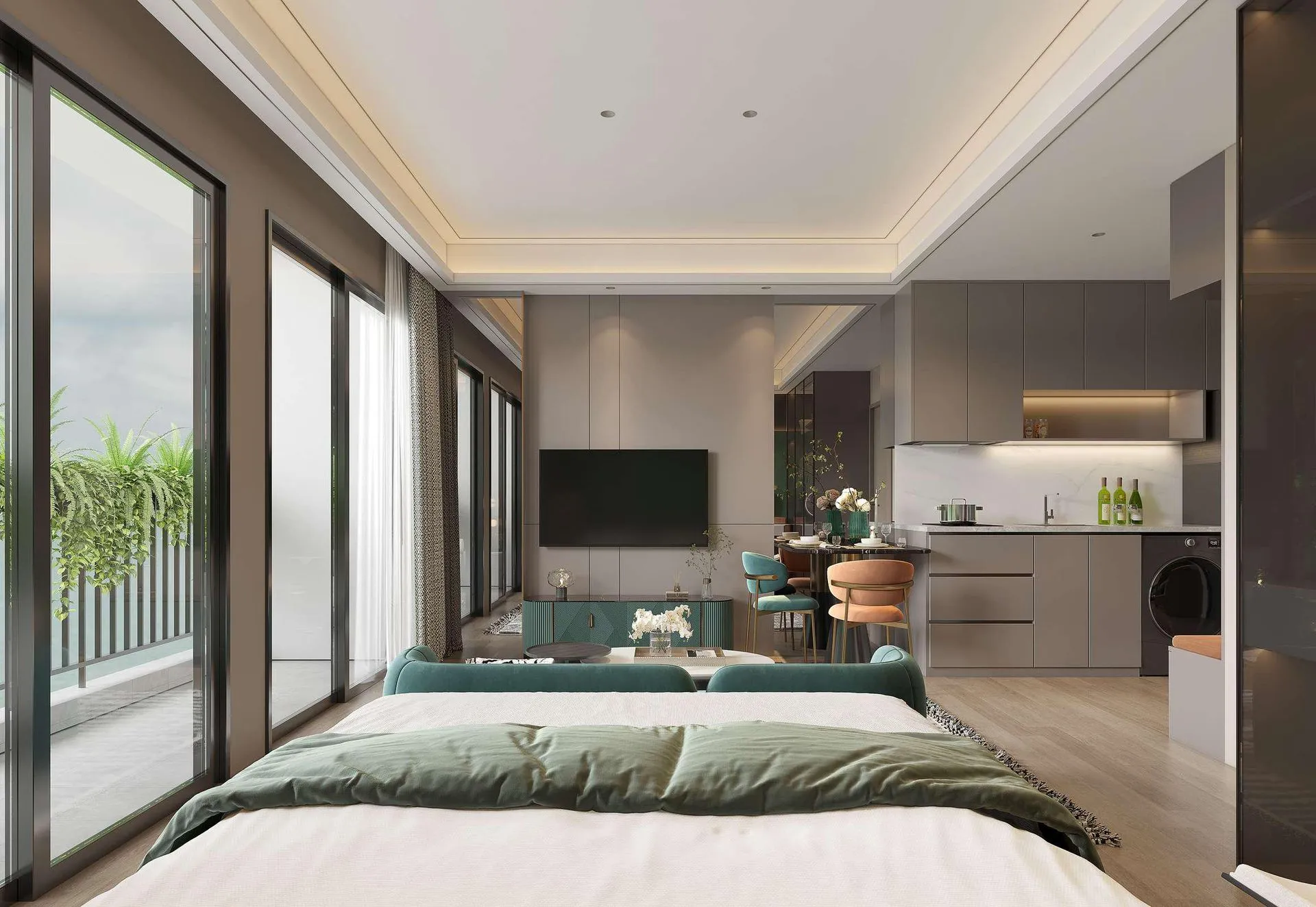 1-bedroom condo, 34 sqm
