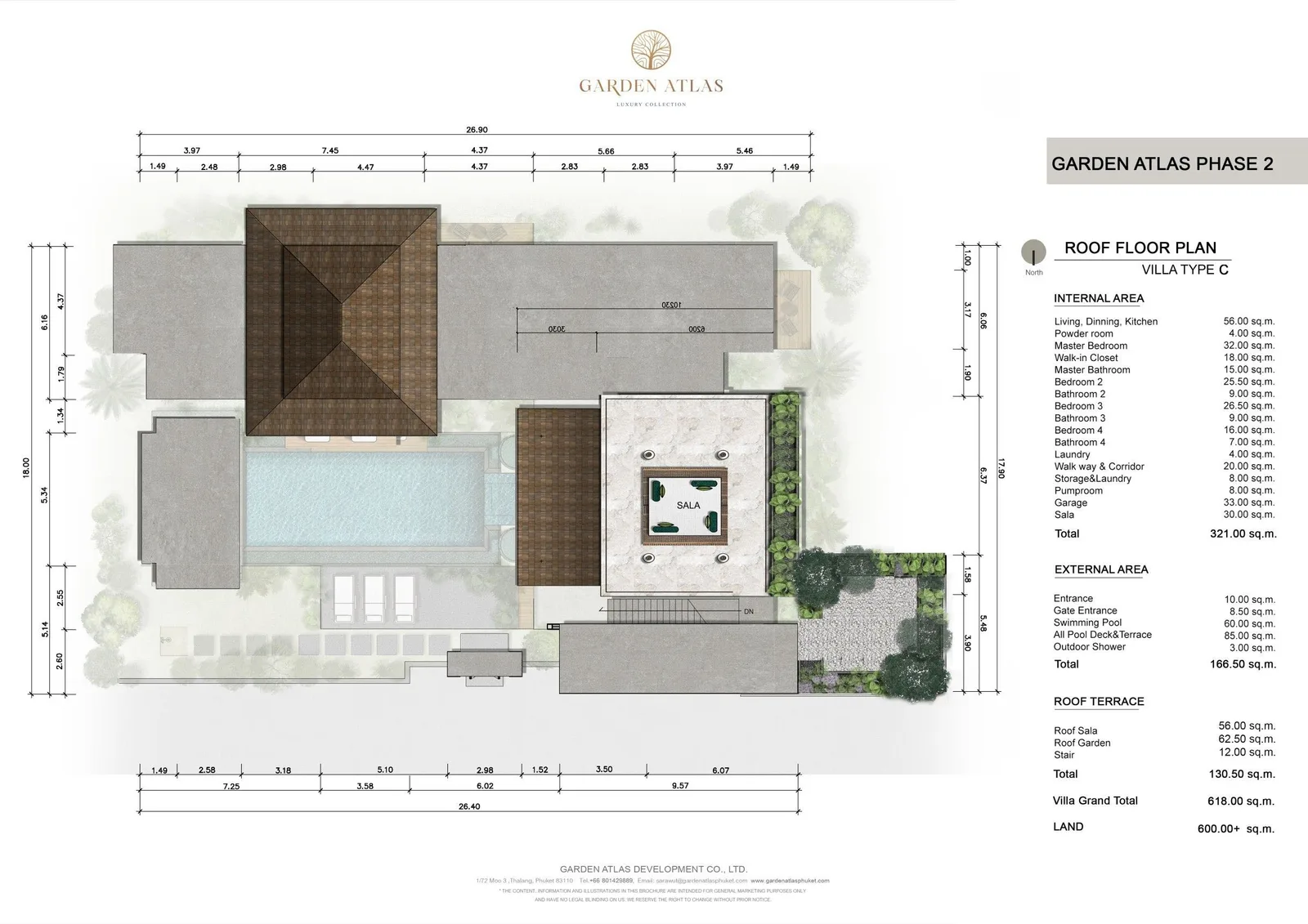4-bedroom villa, 618 sqm