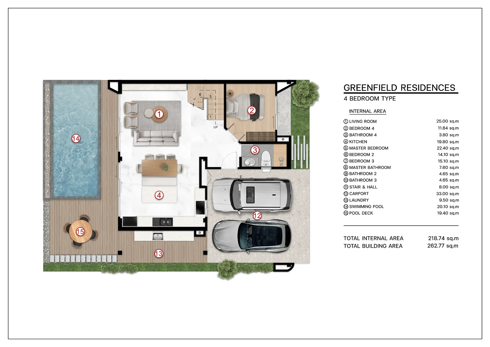 4-bedroom villa, 278 sqm