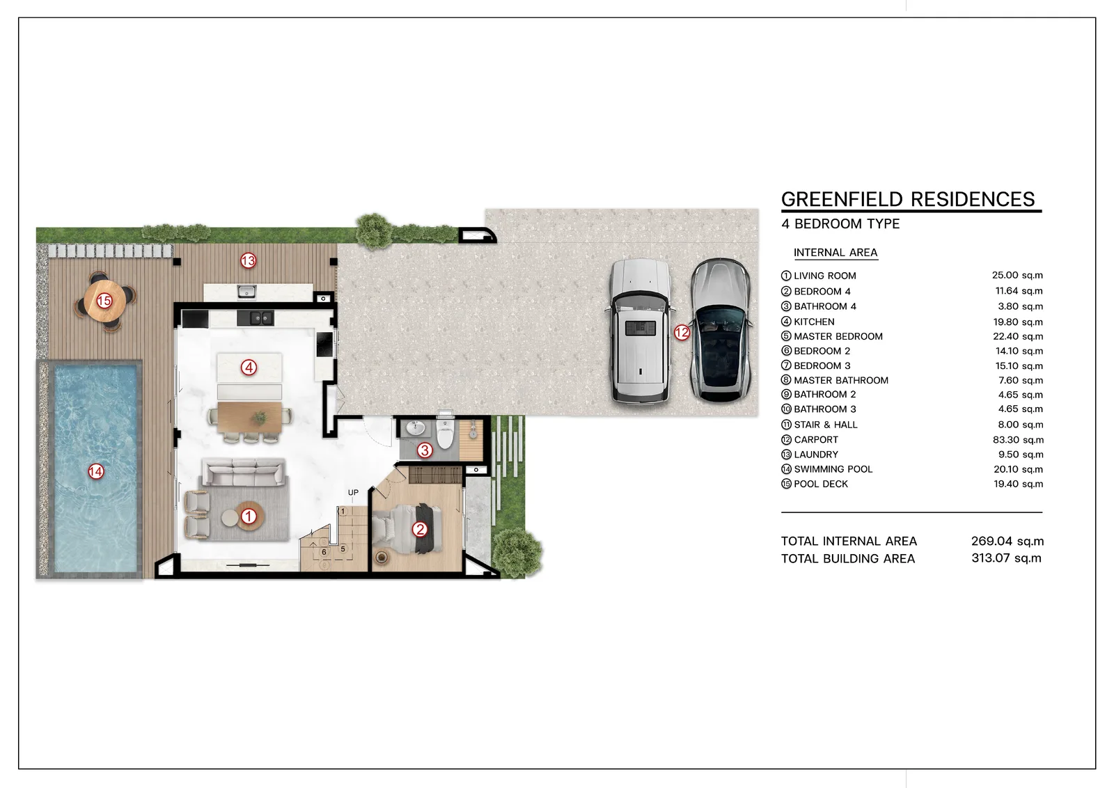 4-bedroom villa, 278 sqm