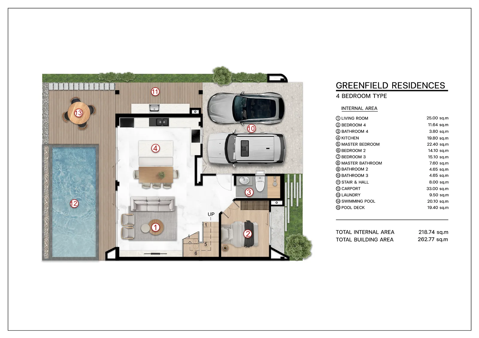 4-bedroom villa, 278 sqm
