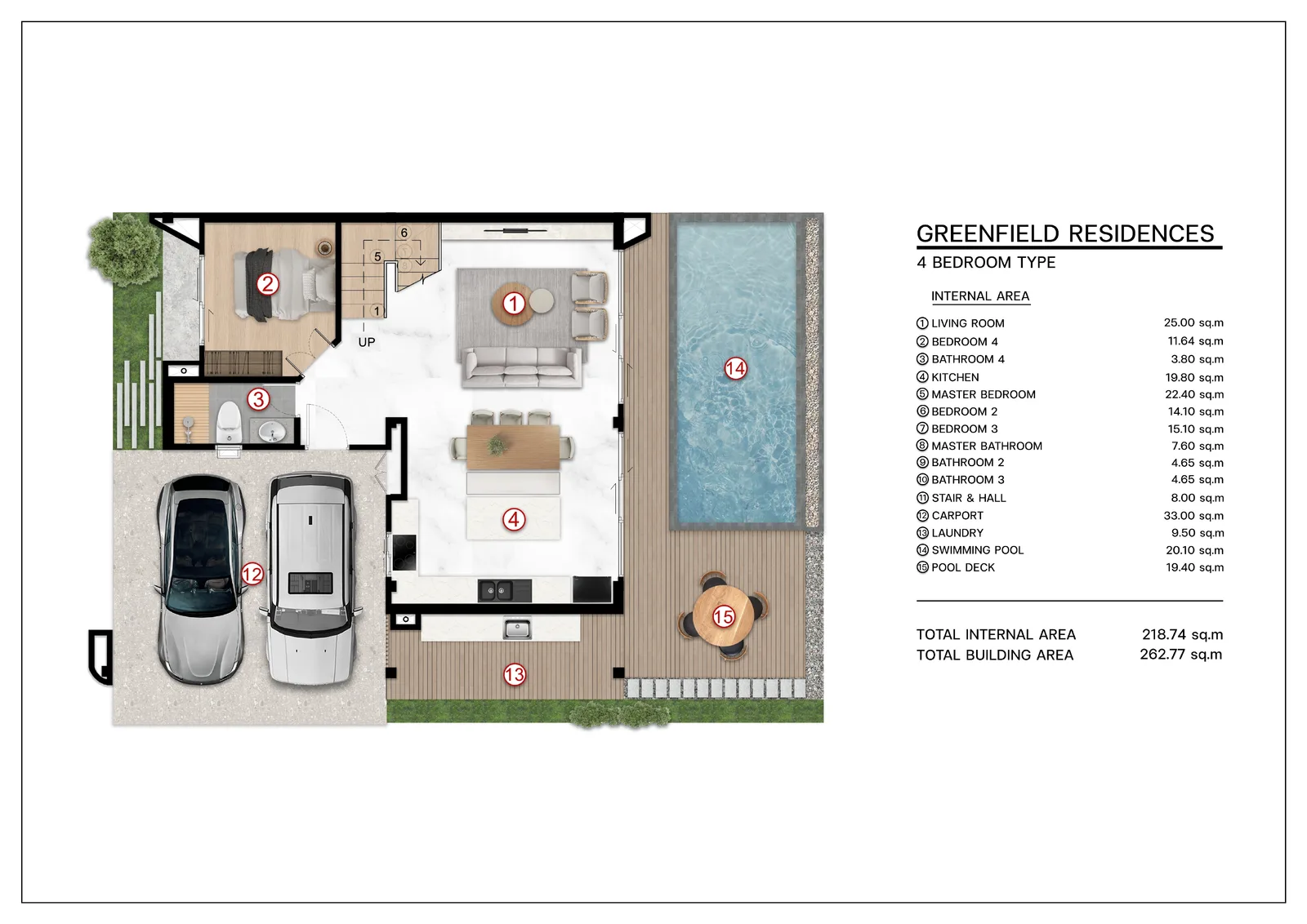 4-bedroom villa, 278 sqm