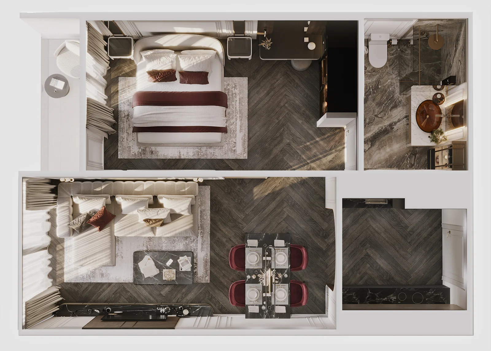 1-bedroom condo, 47 sqm