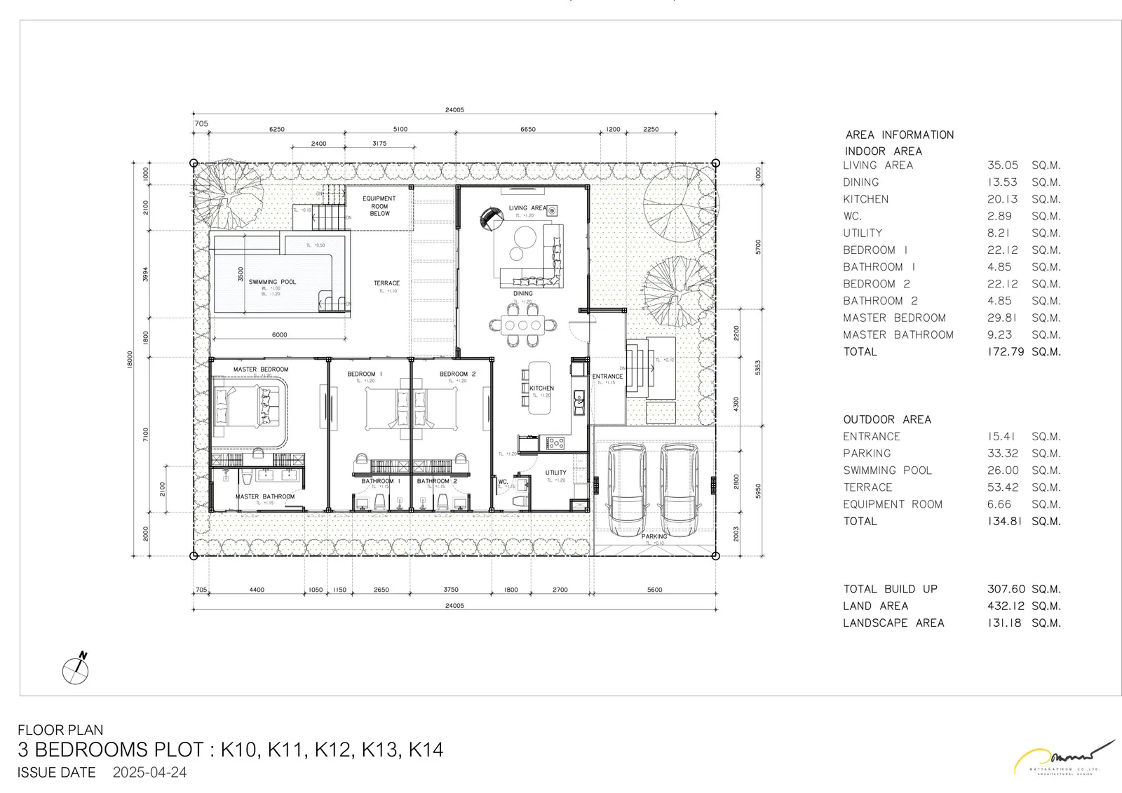 3-bedroom villa, 173 sqm