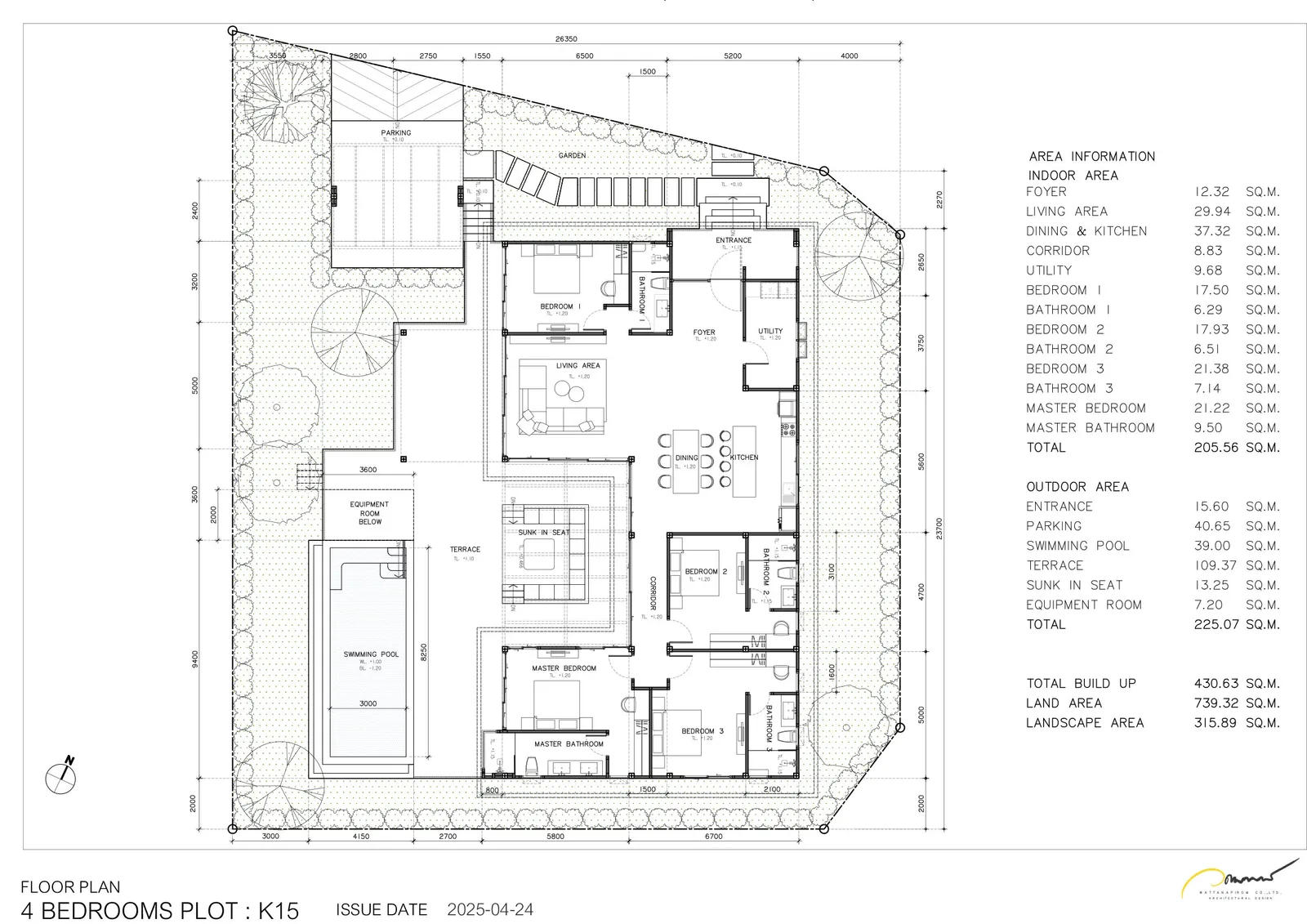 4-bedroom villa, 201 sqm