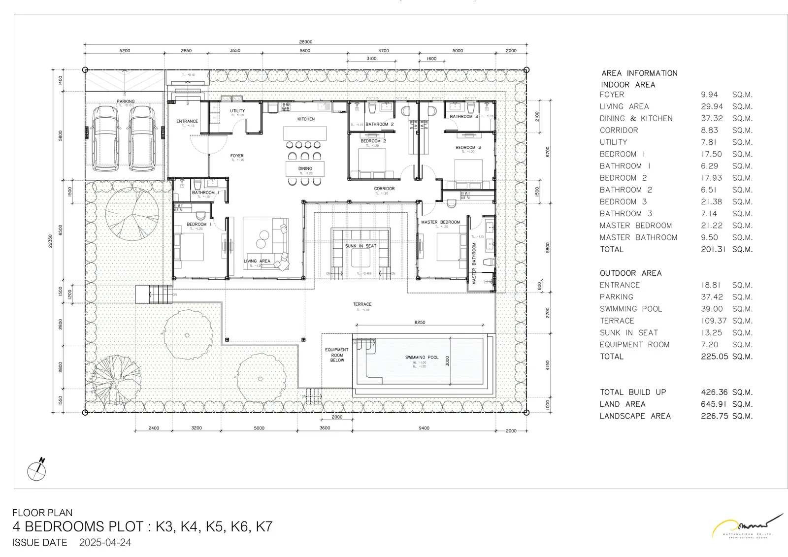 4-bedroom villa, 201 sqm