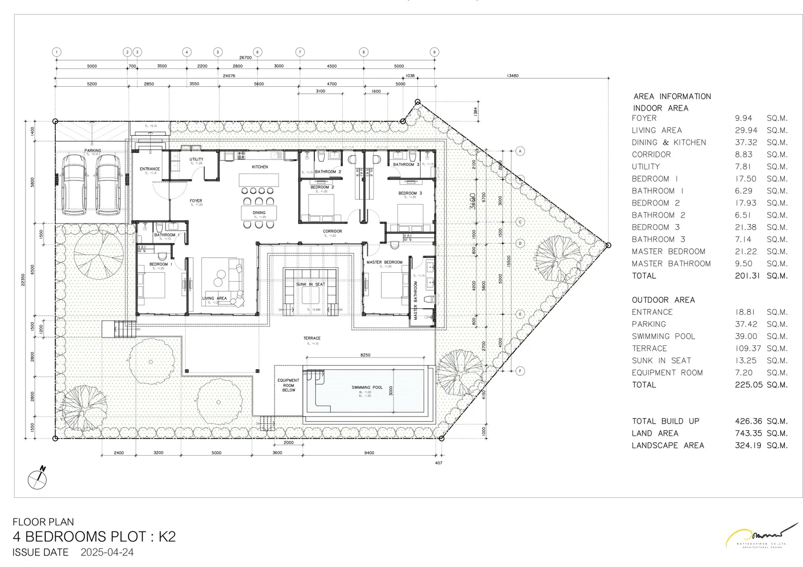 4-bedroom villa, 201 sqm