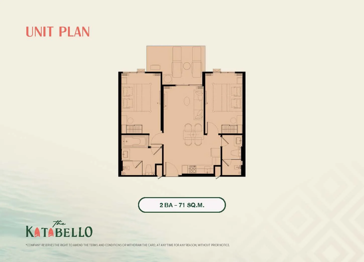2-bedroom condo, 66 sqm