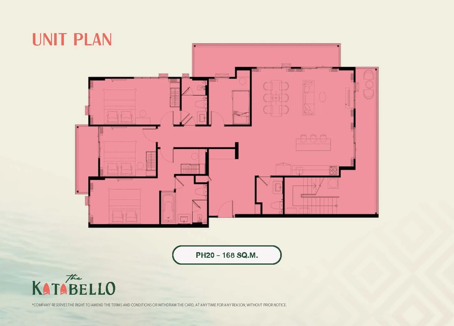 3-bedroom condo, 125 sqm