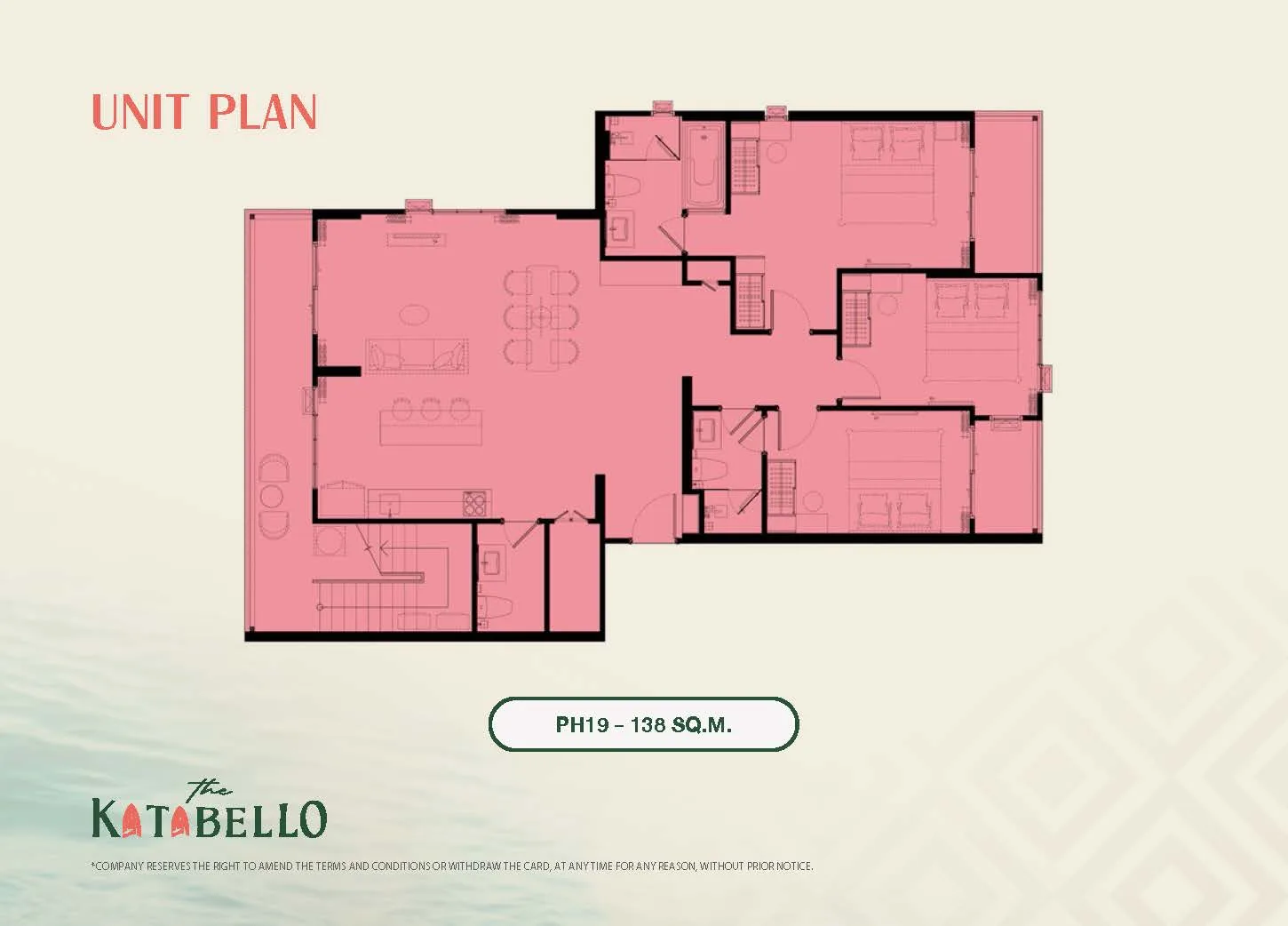 3-bedroom condo, 125 sqm
