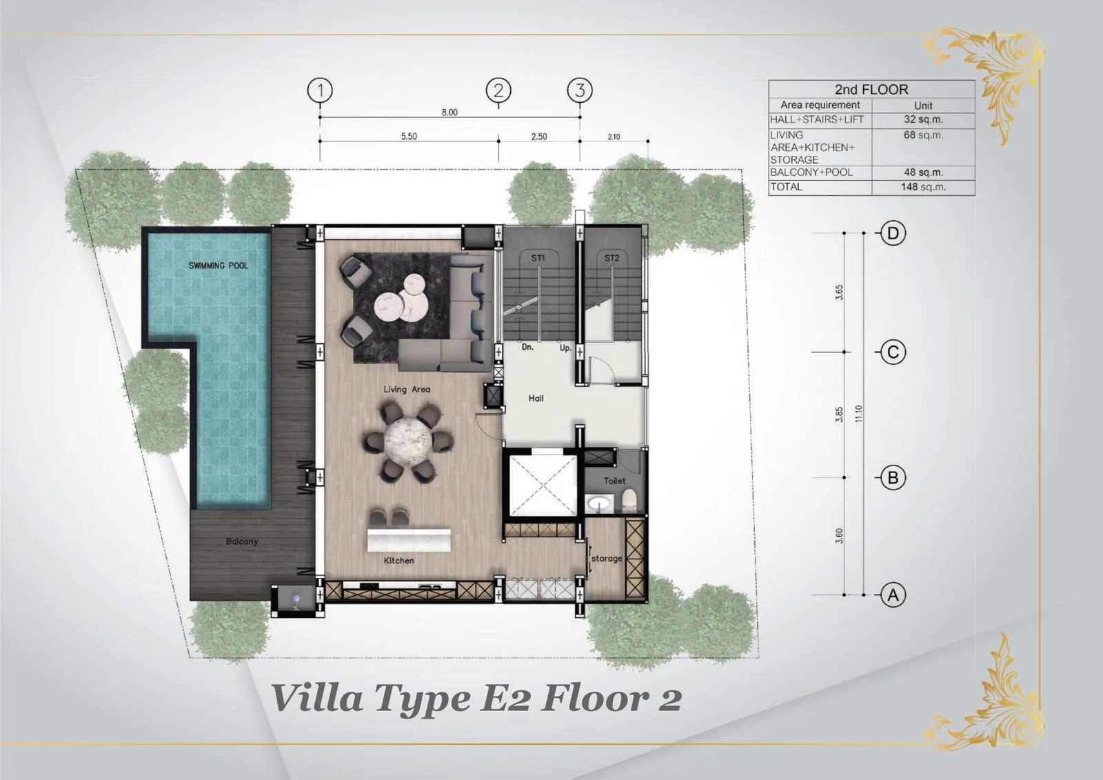 5-bedroom villa, 800 sqm