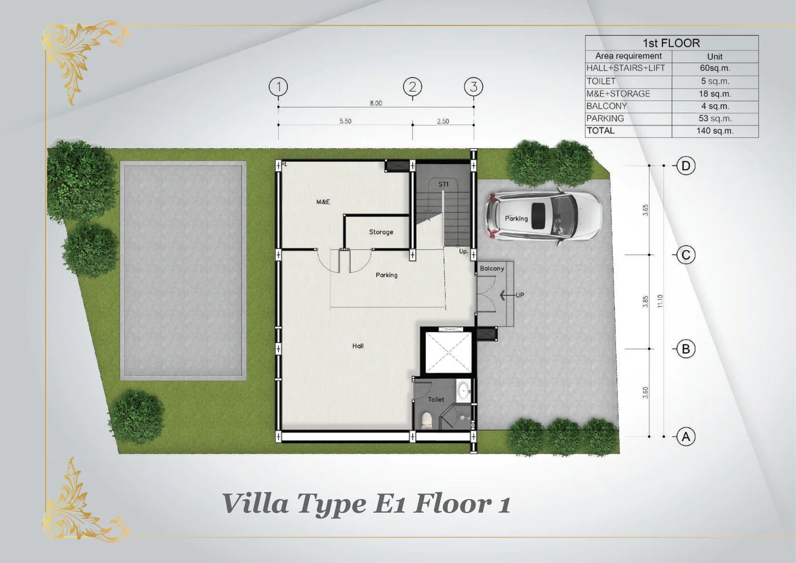 5-bedroom villa, 800 sqm