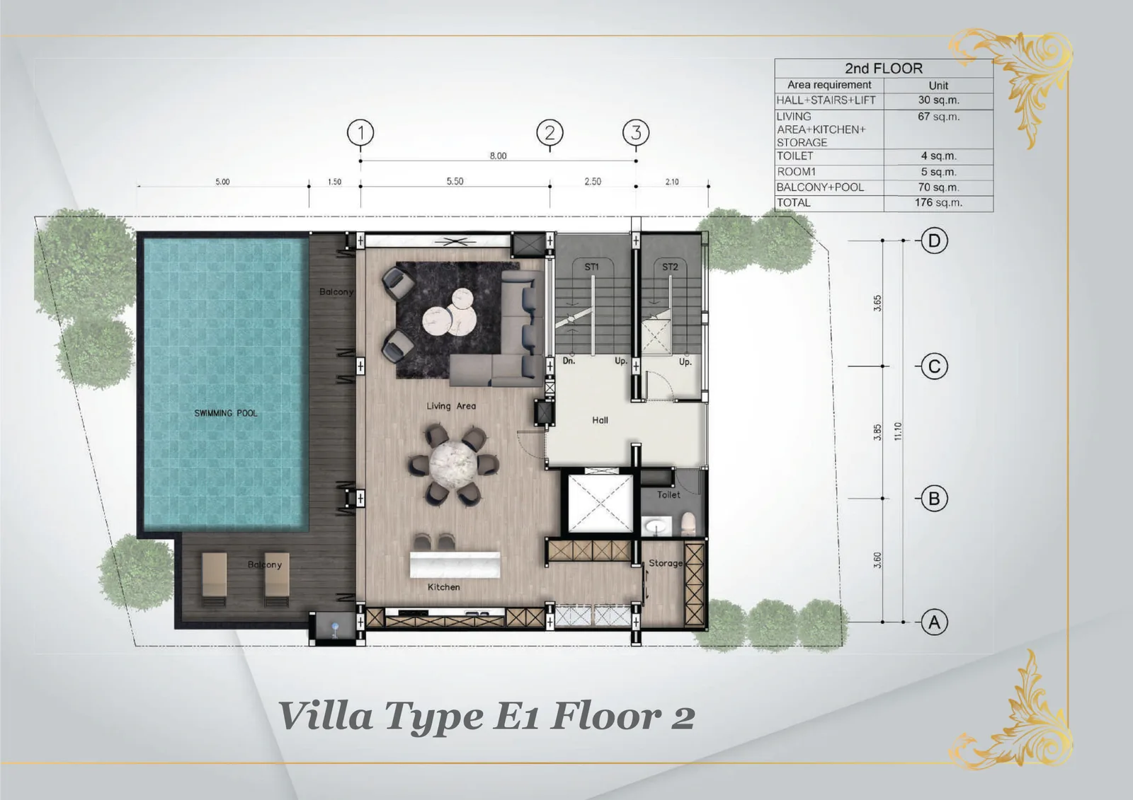 5-bedroom villa, 800 sqm