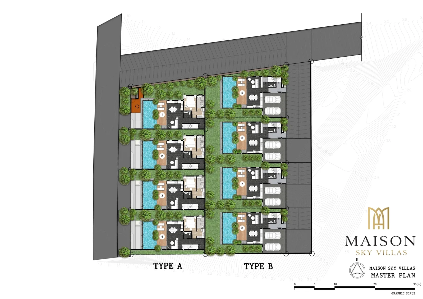 3-bedroom villa, 318 sqm