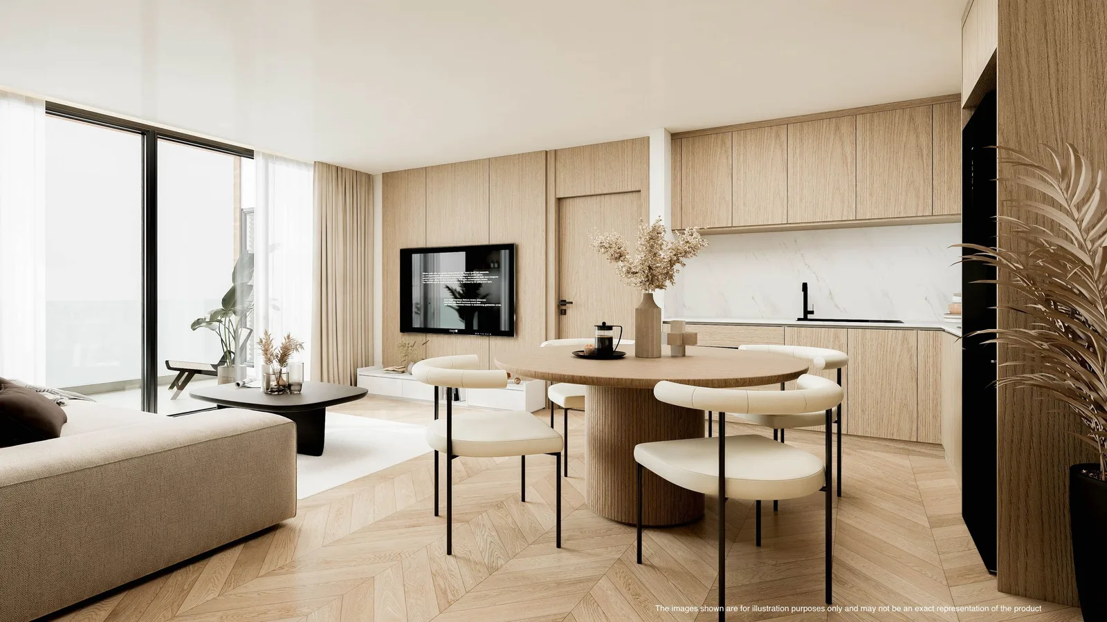 1-bedroom condo, 64 sqm