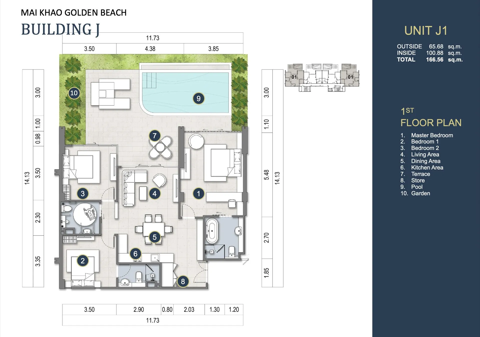 3-bedroom condo, 106 sqm