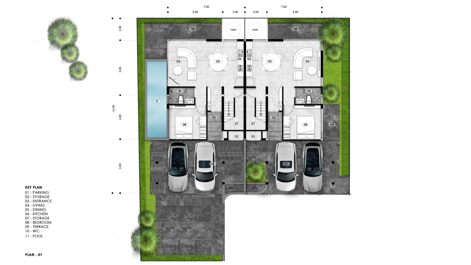 4-bedroom townhouse, 205 sqm