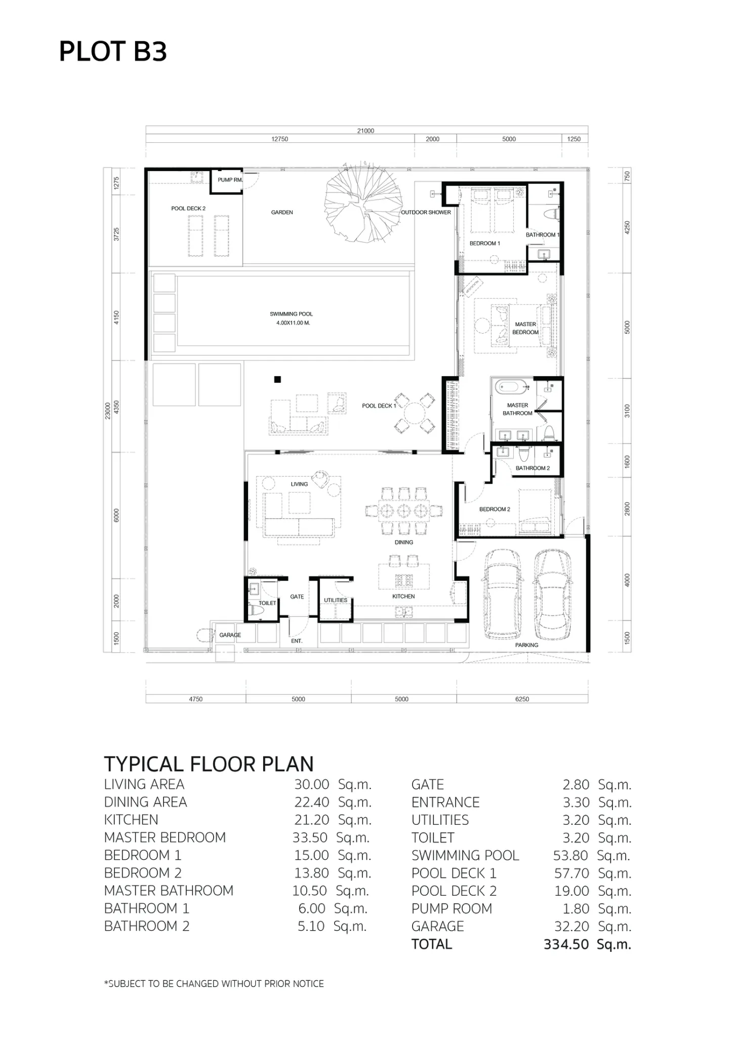 3-bedroom villa, 238 sqm