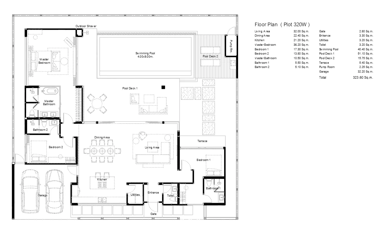 3-bedroom villa, 238 sqm