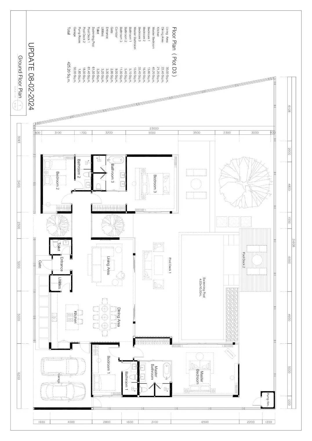 4-bedroom villa, 370 sqm