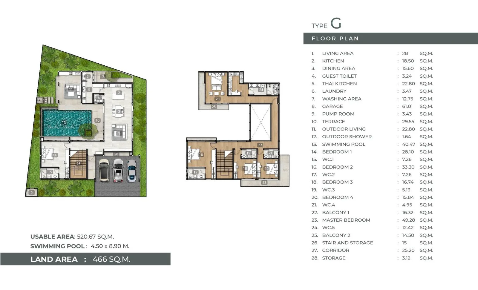 5-bedroom villa, 521 sqm