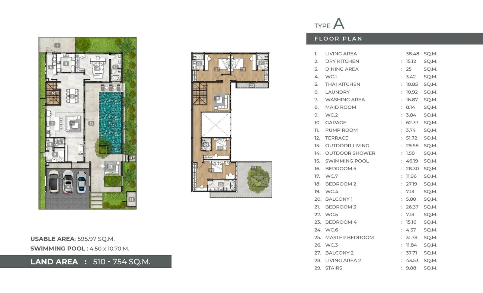 5-bedroom villa, 521 sqm