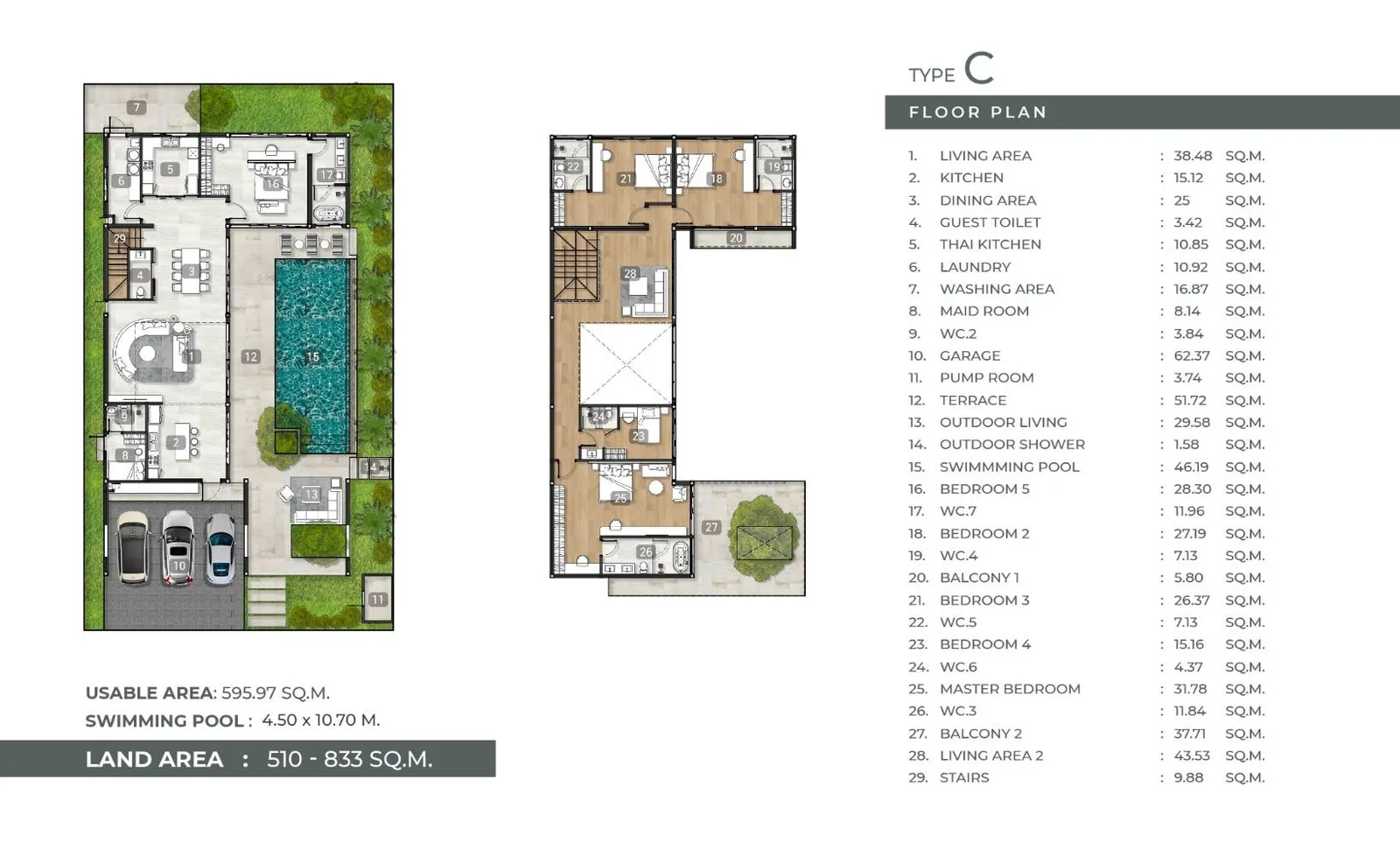 5-bedroom villa, 521 sqm