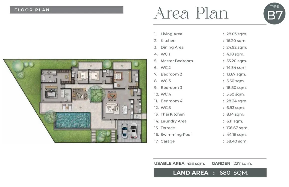 4-bedroom villa, 319 sqm