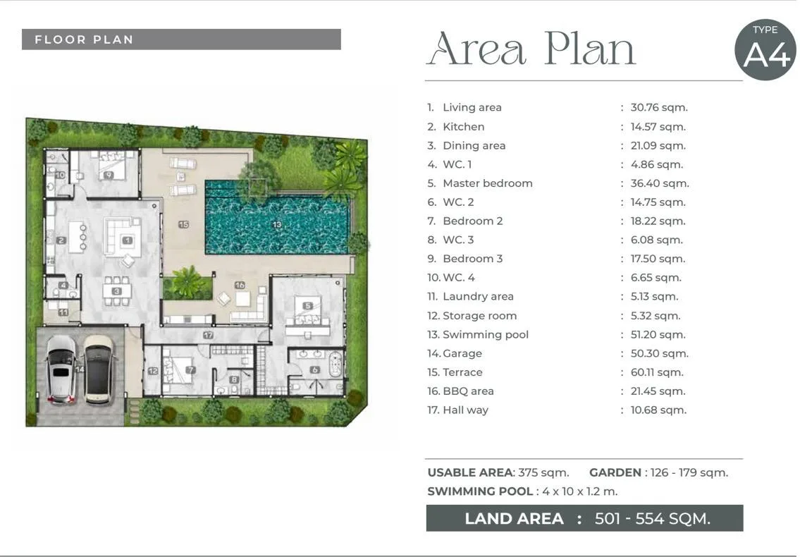 3-bedroom villa, 357 sqm