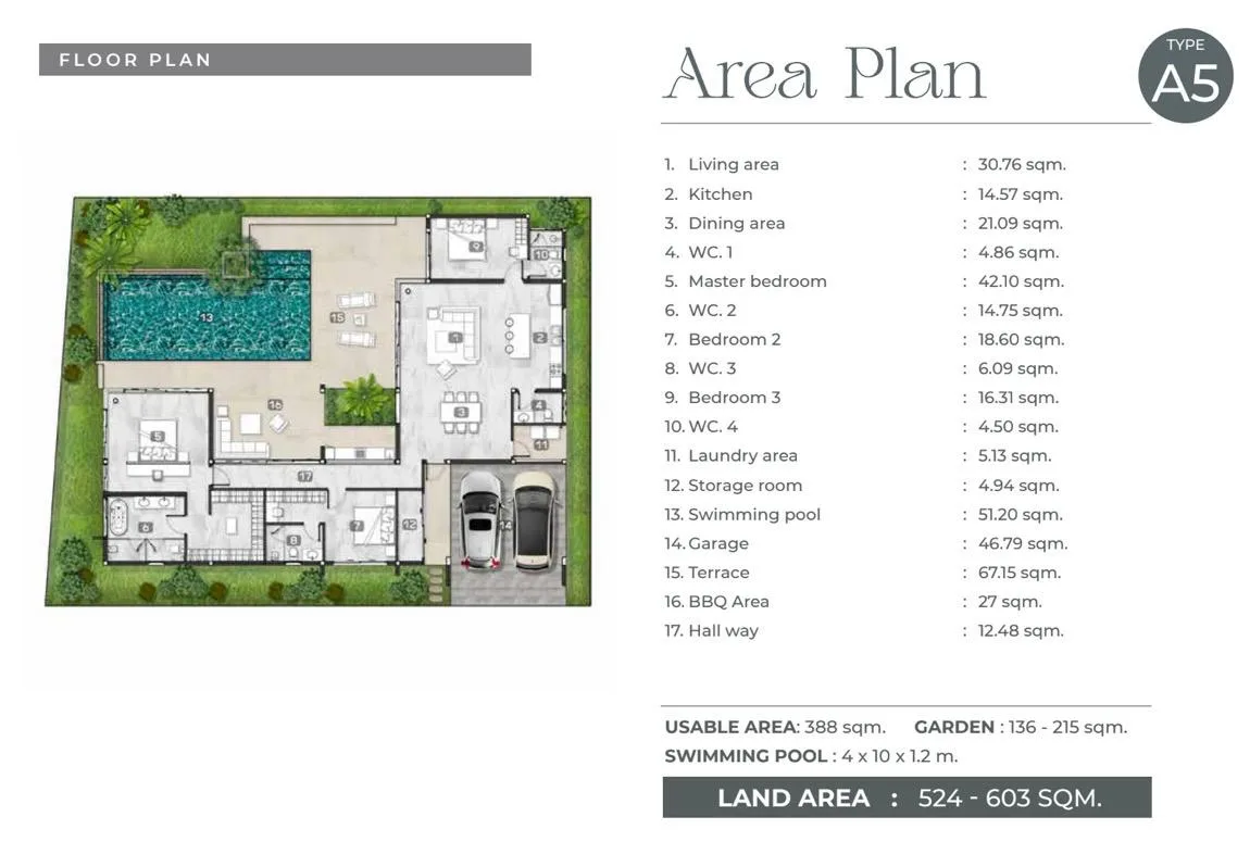 3-bedroom villa, 357 sqm