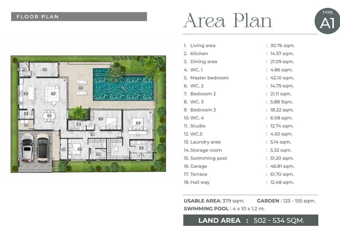 3-bedroom villa, 357 sqm